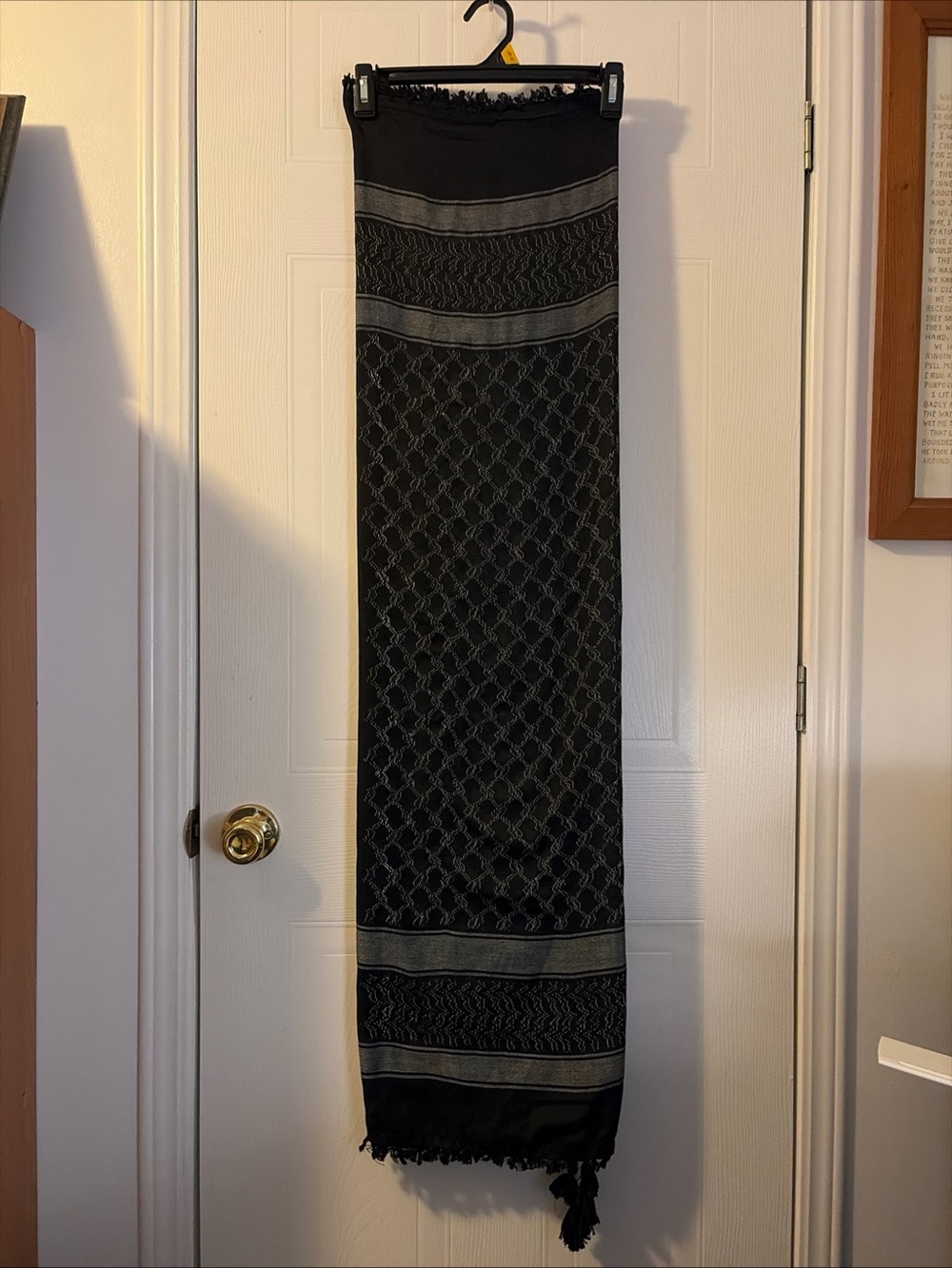 BLACK GRAY PATTERNED SCARF SHAWL WRAP SARONG SKIRT 72"X26.5"